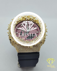 High End Custom Thorn Bezel VVS Moissanite <b>Diamond</b> <b>Watch</b> 925 Sterling Silver Luxury <b>Watch</b> For Men And Women - Product Image 1