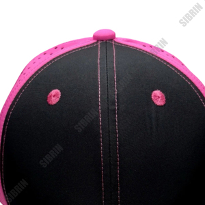 Casquette de sport perforée au laser SIBRIN noire et rose, à visière incurvée, pour la course, la course à pied, le tennis, le golf, ajustable, à séchage rapide - Product Image 4