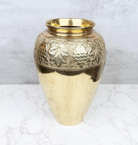 Marvelous Look Metal <b>Vase</b> Antique Golden Finished Tabletop <b>Vase</b> for Home Living Room Decorative Handmade Large Flower <b>Vase</b> - Product Image 4