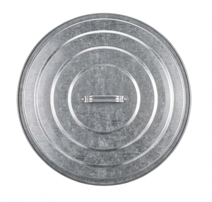 31 Gallon Galvanized Steel Utility - Trash Can with <b>Lid</b> - Product Image 4