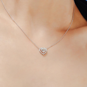 18K Solid Gold Diamond Heart Necklace IGI Certified VS1 Clarity - Product Image 1