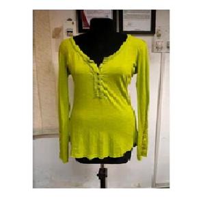 Camiseta de verano de manga larga de punto informal para mujer de alta calidad con cuello redondo excelente valor pigmento estampado directo India lavado con enzimas - Product Image 5