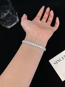 Pulsera de tenis de oro macizo de 18K con diamantes negros y blancos de talla brillante, estilo hip-hop, unisex, para compromiso, aniversario, fiesta, regalo de joyería - Product Image 1