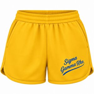 Sigma Gamma Rho Women's Performance <b>Shorts</b> Yellow Greek Letter Athletic Training Running Workout <b>Gym</b> <b>Shorts</b> Custom Sorority - Product Image 1