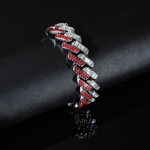 Men's bracelet 15mm exaggerated diamond-<b>set</b> geometric hipster hip-hop jewelry Cuban jewelry - Product Image 5