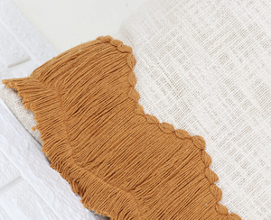 Hand Tufted Texture Boho Ivory and Mustard Yellow Fringe <b>Cushion</b> <b>Cover</b> Handmade Decorative Pillow Case for Sofa Bedroom Living - Product Image 5