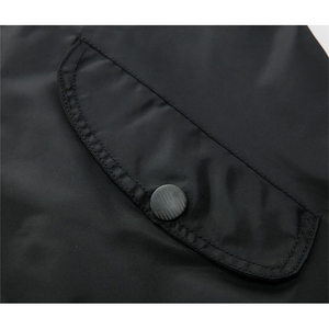 Blouson Bomber Noir Premium pour Homme, Style Urbain, Extérieur en Laine, Polyester/Nylon, Col Montant, Fermeture Éclair, Écologique, Respirant, Séchage Rapide - Product Image 3