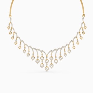 Collar Royal Rhythm con diamante cultivado en laboratorio de 4.36 quilates en oro amarillo, blanco y rosa de 9 quilates - Product Image 3