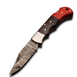 Cuchillo Plegable de Acero de Damasco Hecho a Mano, Hoja Afilada Tipo Clip Point, Alta Calidad, EDC, Supervivencia, Caza, Camping, Táctico, OEM, DIY - Product Image 1