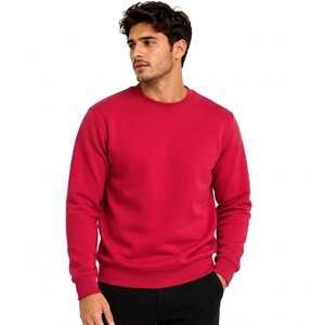 Pull à col rond pour homme, couleur jaune moutarde, coupe ample, tricoté, couleur unie, vêtements décontractés d'hiver, doublure 100% coton - Product Image 1