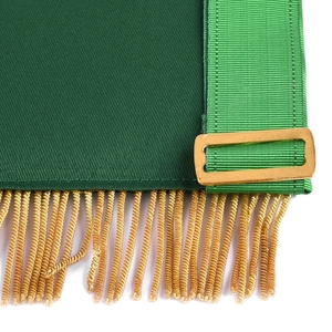 Delantal Masónico Sovereign Master Allied con Grados, Cinta Verde, Ribete Dorado y Flecos, Regalia Masónica, Vestimenta Ceremonial para Logia - Product Image 2