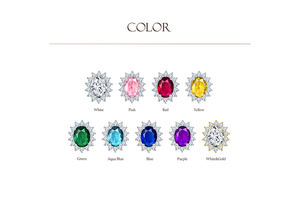 Classic Oval Cut Cubic Zirconia Engagement <b>Ring</b> Rhodium Plated Customizable Pink Halo Faux Women Men <b>Kids</b> Party Inlay Setting - Product Image 4