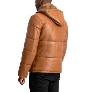 Plus Size Custom Design Leather Hooded Puffer Jacket Winter Outerwear Padded <b>Bubble</b> <b>Coat</b> Streetwear Winter <b>Coat</b> Puffer Jacket - Product Image 3
