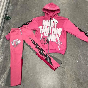 Conjunto Deportivo con Capucha, Manga Larga, Bordado de Personajes, Estilo Urbano, Transpirable, Corte Regular, para Otoño, con Pantalones con Cordón - Product Image 3