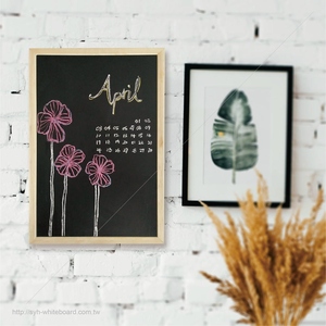 Rustic Magnetic Chalkboard with Natural Pine Wood Frame for Home and Café Display - Product Image 6
