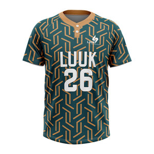 Camiseta de Béisbol Personalizada con 2 Botones, Uniforme de Equipo Sublimado con Nombre, Número y Logotipo para Partidos de Liga - Product Image 2