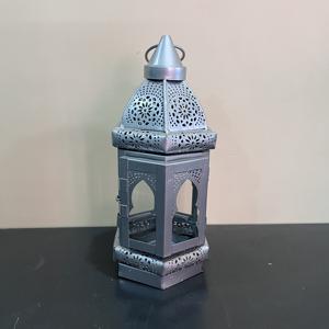 Lanterne en fer de style marocain, porte-bougie décoratif avec panneaux en verre, décoration de table pour la maison, Ramadan - Product Image 3