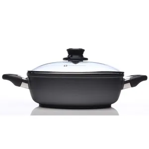 Casserole haut de gamme en acier inoxydable, fabriquée à la main, écologique, style américain, avec couvercle en aluminium, diamètre 33 cm, pour accessoires de cuisine - Product Image 5