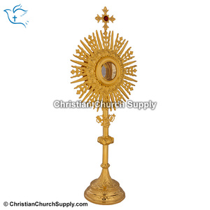 Monstranza de Latón Estilo Italiano con Caja |   Ostensorio Eucarístico con Acabado Dorado – Export Corporation - Product Image 5