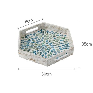 การผลิตที่หรูหราแม่ของถาดเสิร์ฟมุกออกแบบล่าสุดแม่ของถาดมุกฝังทำด้วยมือในเวียดนาม - Product Image 1