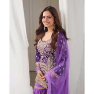 Beau haut-bas et ensemble Dupatta fantaisie pour femmes pour les fêtes - Product Image 5