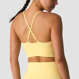 Four Way <b>Stretch</b> Padded Women V Neck High Quality Cross Back Strappy <b>Bra</b> Custom Sports Active Fitness Wear Tight Fit <b>Bra</b> - Product Image 2
