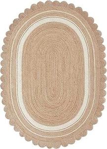 Tapis et carpettes modernes tressés en jute et coton, fabriqués à la machine, écologiques, antidérapants, de forme ovale, pour la décoration de grands salons - Product Image 6