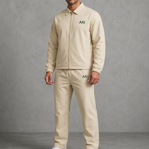 Chándal de poliéster personalizado para hombre con cremallera completa, chaqueta con puños elásticos y capucha, fabricante mayorista, impermeable, tipo cortavientos. - Product Image 1
