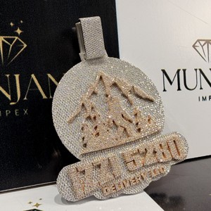 Colgante Personalizado Chapado en Oro Rosa con Corte Brillante, Diamantes Moissanita VVS Iced Out, Colgantes y Dijes Finos para Hombres y Mujeres - Product Image 6