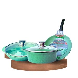 Juego de Utensilios de Cocina de Aluminio Fundido de 3 Piezas, Duradero y Ecológico, con Revestimiento Antiadherente de Cerámica, Nuevo Diseño, Marca HOCA - Product Image 2