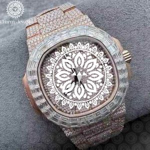 Charm_Jewells Luxury Stainless Steel Analog Quartz <b>Watch</b> Round Dial 42mm Diamond Encrusted Luminous Unisex - Product Image 5