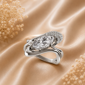 Bague en diamant de laboratoire taille marquise en argent 925, or 9 carats, 14 carats, 18 carats, bagues en diamant pour femme, bague de fiançailles - Product Image 1