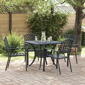 Ensemble de 4 chaises de jardin anthracite 22,05 x 25,59 x 35,04 po en acier, mobilier d'extérieur élégant - Product Image 1