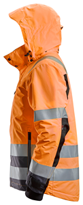 Hi Vis Reflective Safety <b>Jacket</b> Men's Waterproof Polyester Workwear Zipper Hooded Regular Fit with Pockets for Construction - Product Image 6