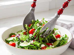 Elegant Stainless Steel Salad <b>Servers</b> With Beads Handle For Household Hotel And Restaurant Wholesale - Product Image 6