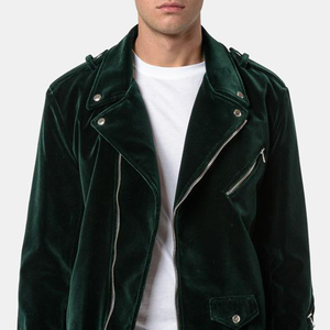 Veste unisexe en velours à fermeture éclair, col montant, coupe oversize, accessoires métalliques sur le devant, design personnalisable, haute qualité, hiver - Product Image 4