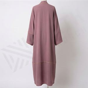 Nouvelle conception Ensemble Abaya ouverte Style Modeste 2 Pièces Vêtements Femme Viscose Soyeuse Plissée Mousseline Jilbab Couleur Personnalisée - Product Image 2