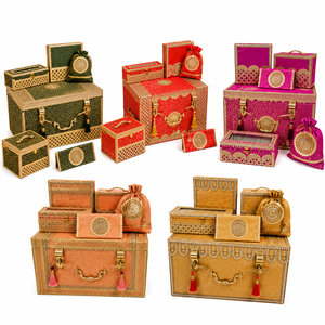 Designer Bridal Trousseau <b>Box</b> Wedding Gift Hamper <b>Makeup</b> Jewelry Storage Organizer Shagun Packing Trunk Case Storage Organizers - Product Image 1