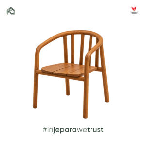 Modern Solid Teak <b>Wood</b> Dining <b>Armchair</b> Curved Backrest Natural Teak Oil Wooden Chair for Villa Hotel Restaurant - Product Image 4