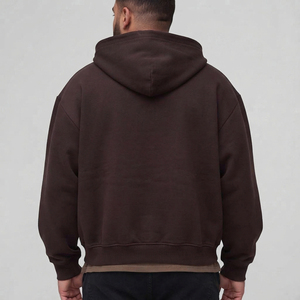 Sweat à capuche zippé surdimensionné pour homme, design épaules tombantes tendance, en molleton de coton, avec poignets côtelés, fabrication sur mesure - Product Image 2