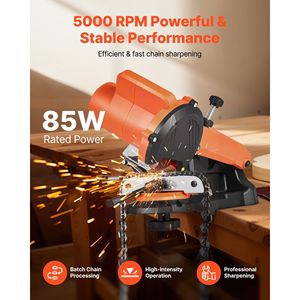 Afilador de Cadenas Eléctrico Profesional de 85W, 5000 RPM, Afilador de Cadenas de Sierra de Banco con 2 Muelas Abrasivas - Product Image 2