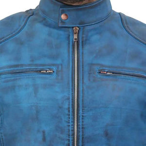 Veste en cuir slim fit pour homme fabriquée en usine au Pakistan, col montant, haute qualité, style streetwear, service OEM, tendance - Product Image 6