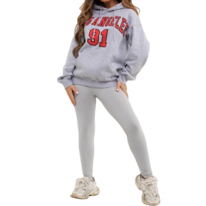 Chándales de Alta Calidad para Mujer, Talla Grande, 2 Piezas, Conjuntos Deportivos de Invierno, 100% Algodón, Chándal Informal para Correr para Damas - Product Image 6