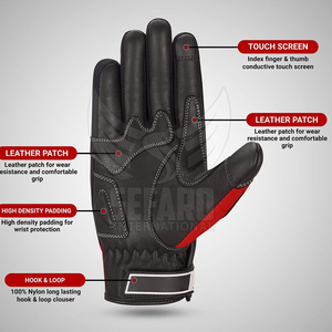 Gants de moto et de ski en cuir imperméables, respirants et légers, paume antidérapante, doigts entiers, fermeture à cordon, unisexe, pour l'été - Product Image 5