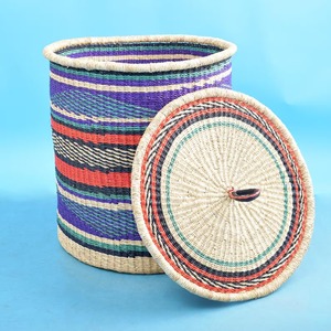 ตะกร้าหวายทะเลพร้อมฝาปิดสีเข้าชุด ทำด้วยมือ ตะกร้าเก็บของ ขายส่ง เป็นมิตรกับสิ่งแวดล้อม ผลิตในเวียดนาม - Product Image 6