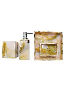 Juego de baño de resina de último diseño, 4 piezas, personalizado para el hogar, dispensador de jabón, soporte para cepillos de dientes, bandeja para tocador, al mejor precio - Product Image 2