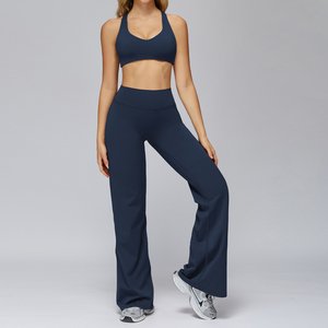 Conjunto de Yoga de 4 Piezas para Mujer, Tendencia Actual, Nuevo Modelo 2026, Cuello en V, Largo Completo, Cintura Elástica sin Costuras, con Logotipo Personalizado - Product Image 4