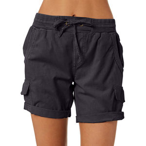 Shorts cargo en coton pour femmes à faible MOQ, vente directe usine, taille mi-haute, respirants, style streetwear décontracté, avec passants de ceinture, collection de détail - Product Image 5
