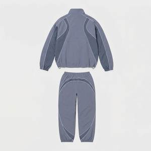High Demands Custom Logo Gray Men's Lightweight Nylon <b>Wind</b> <b>Breaker</b> Trousers Sets For Summer Outwear Men Sets Highstreet Jackets - Product Image 2