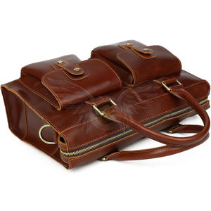 Sac à bandoulière décontracté pour ordinateur portable en cuir véritable, durable, avec personnalisation de la marque, couleurs et tailles disponibles - Product Image 4